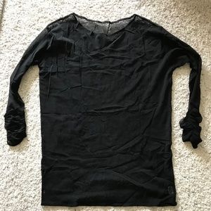 Long sleeved black mesh top